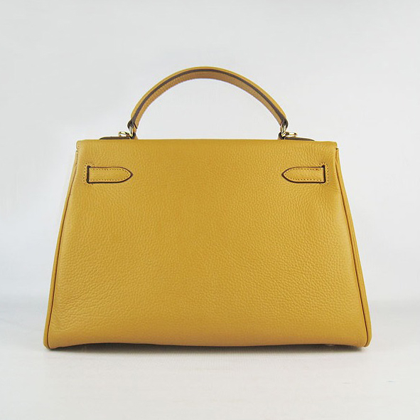 7A Replica Hermes Kelly 32cm Togo Leather Bag yellow 6108